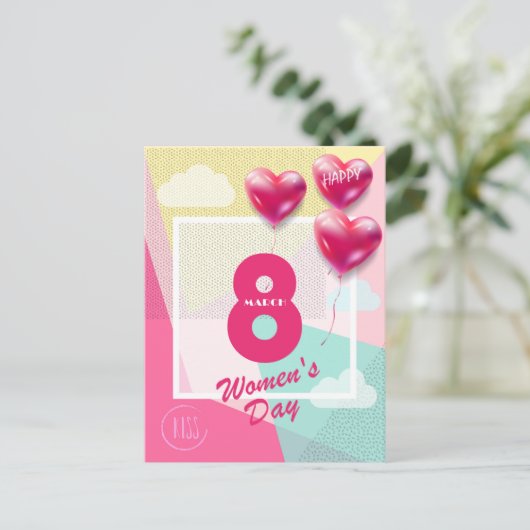 Ein glücklicher Frauentag! Internationaler Urlaub  Postkarte (Stehend Vorderseite)