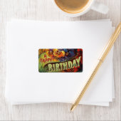 Ein glücklicher Geburtstag Vintag gestrichen Adressaufkleber (Insitu)