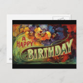 Ein glücklicher Geburtstag Vintag gestrichen Postkarte (Vorne/Hinten)