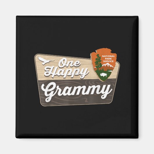 Ein glücklicher Grammy-Camper, passende Geburtstag Magnet (Vorne)