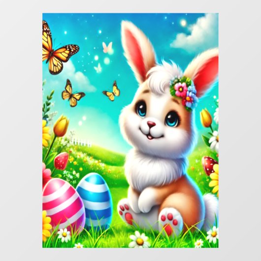 Ein glücklicher Hase Fensteraufkleber (Blatt)
