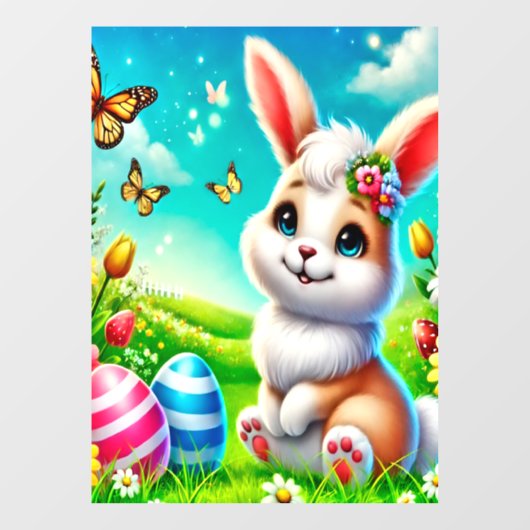 Ein glücklicher Hase Fensteraufkleber (Blatt)