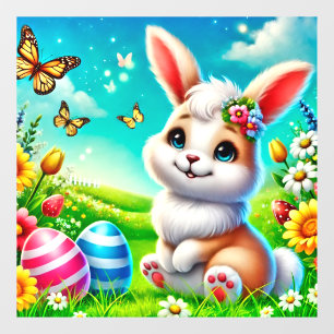 Ein glücklicher Hase Fensteraufkleber