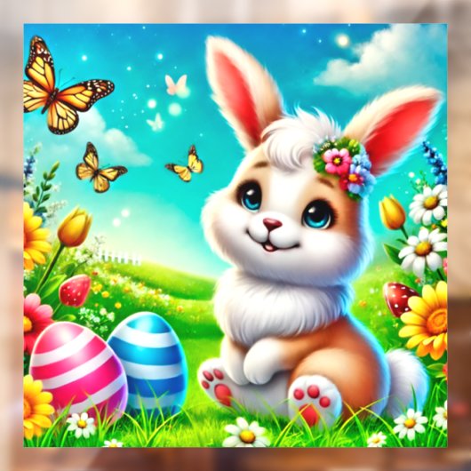 Ein glücklicher Hase Fensteraufkleber (Blatt 2)