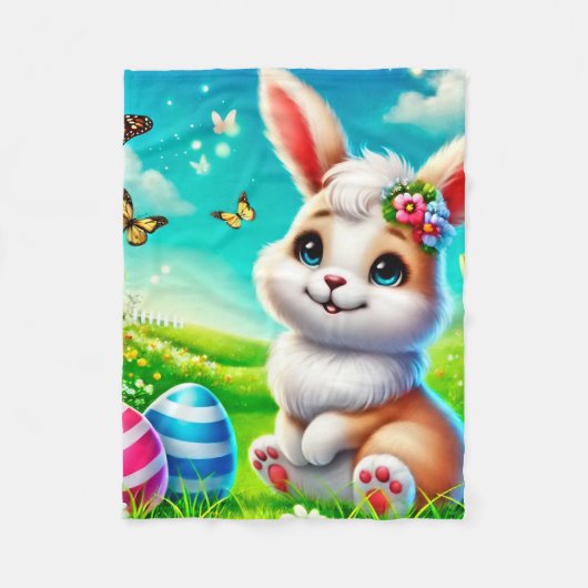 Ein glücklicher Hase Fleecedecke (Vorderseite)