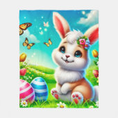 Ein glücklicher Hase Fleecedecke (Vorderseite)