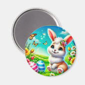 Ein glücklicher Hase Magnet (Vorderseite/Rückseite)