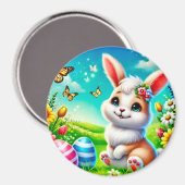 Ein glücklicher Hase Magnet (Vorderseite/Rückseite)