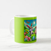 Ein glücklicher Hase und Igel Kaffeetasse (Vorderseite Links)