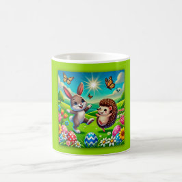 Ein glücklicher Hase und Igel Kaffeetasse