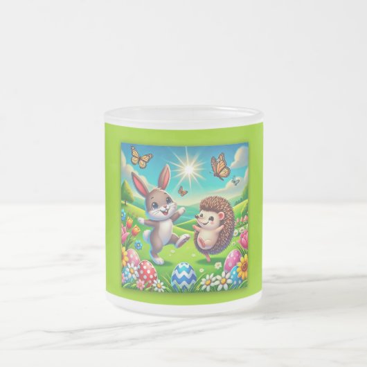 Ein glücklicher Hase und Igel Mattglastasse (Mittel)
