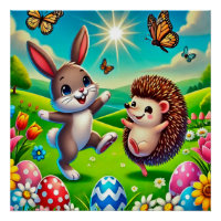 Ein glücklicher Hase und Igel