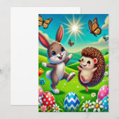 Ein glücklicher Hase und Igel Save The Date (Vorne/Hinten)