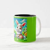 Ein glücklicher Hasse Zweifarbige Tasse (VorderseiteRechts)