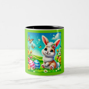  Ein glücklicher Hasse Zweifarbige Tasse