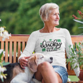 Ein glücklicher Hund Mama Klee Paw Weiße lange Sch T-Shirt