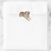 Ein glücklicher Hund! Runder Aufkleber (Tasche)