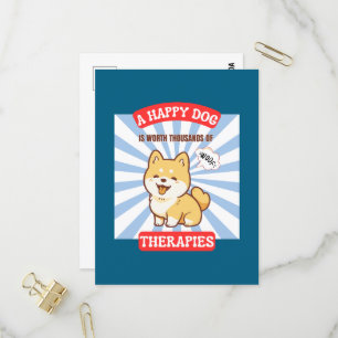 Ein glücklicher Hund, Shiba, niedlich Einladungspostkarte