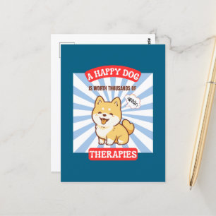 Ein glücklicher Hund, Shiba, niedlich Postkarte