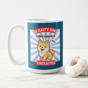 Ein glücklicher Hund Shiba süßer Hund Kaffeetasse
