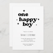 Ein glücklicher Junge 1. Geburtstag Einladung erst (Vorne/Hinten)
