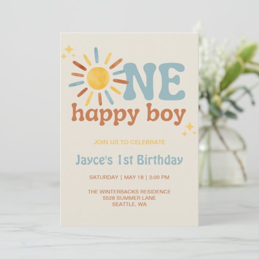 Ein glücklicher Junge, 1. Sonnenreise Einladung (Stehend Vorderseite)