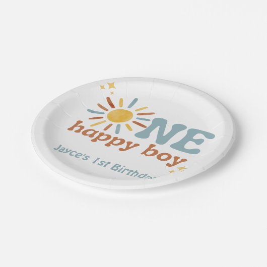 Ein glücklicher Junge, 1. Sonnenreise Pappteller (Schrägansicht)