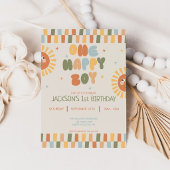 Ein glücklicher Junge Boho Sonne 1. Geburtstag Einladung
