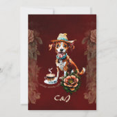 Ein glücklicher Karikaturenhund in einem Sommerhut Einladung (Rückseite)