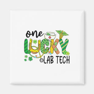 Ein glücklicher Labortechniker St Patricks Day Grü Magnet