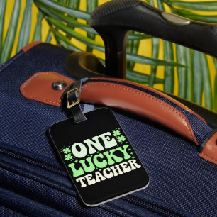 Ein glücklicher Lehrer Groovy Retro-Lehrer St. Pat Gepäckanhänger