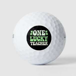 Ein glücklicher Lehrer Groovy Retro-Lehrer St. Pat Golfball