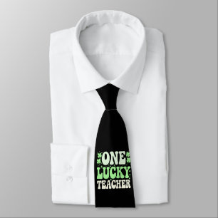 Ein glücklicher Lehrer Groovy Retro-Lehrer St. Pat Krawatte