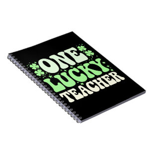 Ein glücklicher Lehrer Groovy Retro-Lehrer St. Pat Notizblock
