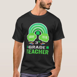 Ein glücklicher Lehrer Rainbow St Patricks zum Glü T-Shirt