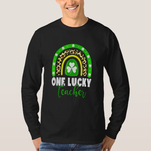 Ein glücklicher Lehrer Regenbogenlehrer St Patrick T-Shirt (Vorderseite)