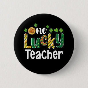Ein glücklicher Lehrer Schule St. Patrick's Day Button