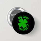 Ein glücklicher Lehrer St Patrick's Day Button (Vorne & Hinten)