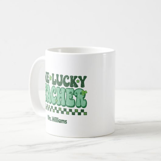 Ein glücklicher Lehrer St. Patrick's Day Kaffeetasse (Vorderseite Links)
