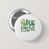 Ein glücklicher Lehrer St. Patricks Day Retro Groo Button (Vorne & Hinten)