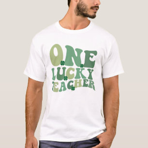 Ein glücklicher Lehrer St. Patricks Day Retro Groo T-Shirt