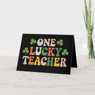 Ein glücklicher Lehrer unterrichtet Retro St. Patr Dankeskarte