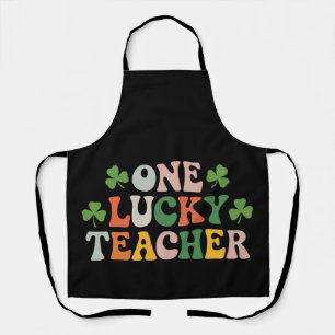 Ein glücklicher Lehrer unterrichtet Retro St. Patr Schürze