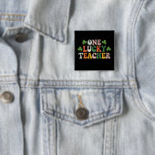 Ein glücklicher Lehrer unterrichtet Retro St Patri Button (Beispiel)