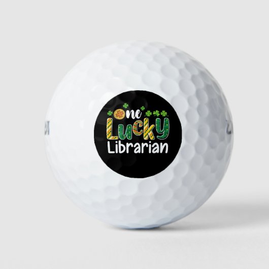Ein glücklicher Librarian School St. Patrick's Day Golfball (Vorderseite)