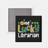 Ein glücklicher Librarian School St. Patrick's Day Magnet (Vorderseite/Rückseite)