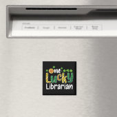 Ein glücklicher Librarian School St. Patrick's Day Magnet (In Situ (Geschirrspüler))