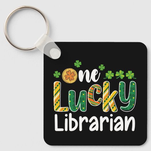 Ein glücklicher Librarian School St. Patrick's Day Schlüsselanhänger (Vorderseite)