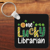 Ein glücklicher Librarian School St. Patrick's Day Schlüsselanhänger (Vorderseite)