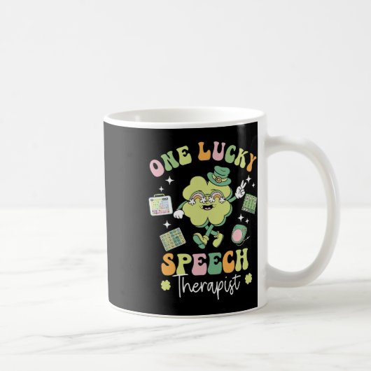 Ein Glücklicher Logopäde Slp Shamrock St. Patrick Kaffeetasse (Rechts)